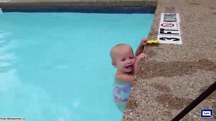 Dunya News- 16 Months Old Baby Swimming .