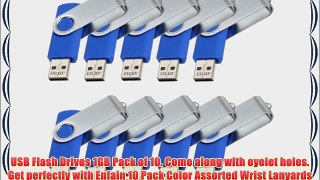 Enfain USB Flash Drives Memory Stick Pen 1GB - 10 Pack (1GB Blue)