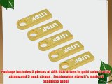 Litop? 4GB Pack of 5 Gold Color Metal USB Flash Drive USB 2.0 Memory Disk