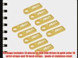 Litop? 4GB Pack of 10 Gold Color Metal USB Flash Drive USB 2.0 Memory Disk