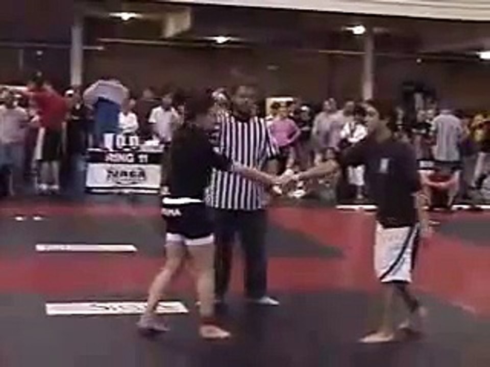 v strong girl wresling boy-