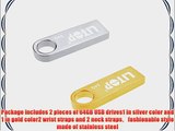 Litop? 64GB Pack of 2 Silver Color and Gold Color Metal Car Key USB Flash Drive USB 2.0 Memory