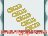 Litop? 64GB Pack of 5 Gold Color Metal Car Key USB Flash Drive USB 2.0 Memory Disk