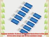 Litop Pack of 10 Blue 8GB Metal Body USB Flash Drive USB 2.0 Memory Disk Multipack with 10