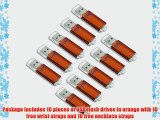 Litop Pack of 10 Orange 1GB Metal Body USB Flash Drive USB 2.0 Memory Disk Multipack with 10