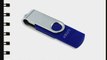 Litop 64GB Silver Color and Blue OTG Swivel Double Plugs USB Flash Drive for Android Smart