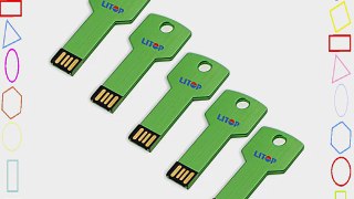 Litop? 5PCS 64GB Metal Key Shape USB Flash Drive USB 2.0 Memory Disk With 5 Protective Cases