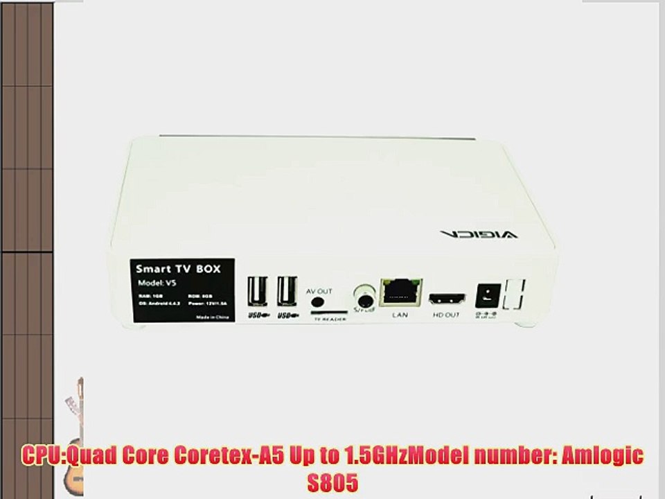 Vigica V5 Xbmc Quad Core Android 4.4.2 Smart Tv Box Wifi Hdmi 1080p Media Player Amlogic S805