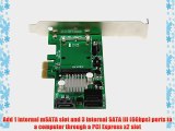 StarTech.com 3-Port PCI Express 2.0 SATA III 6 Gbps RAID Controller Card with mSATA Slot and