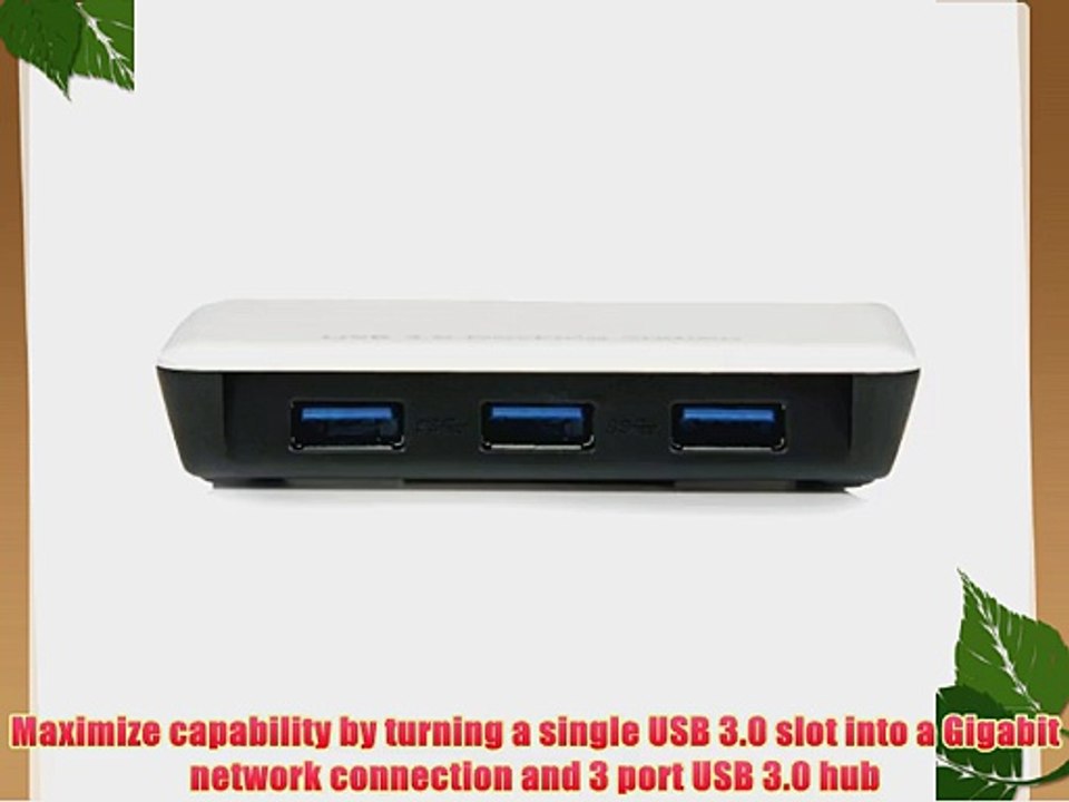 StarTech.com USB 3.0 to Gigabit Ethernet NIC Network Adapter with 3 Port Hub - White - USB