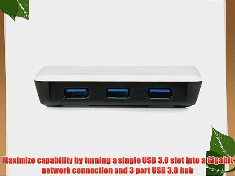 StarTech.com USB 3.0 to Gigabit Ethernet NIC Network Adapter with 3 Port Hub - White - USB