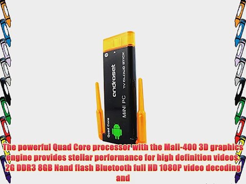 Androset ANDRO_2ANTENSET Quad-Core Bluetooth 3.0 Mini PC Android 4.2 PC HDMI TV Stick Dongle