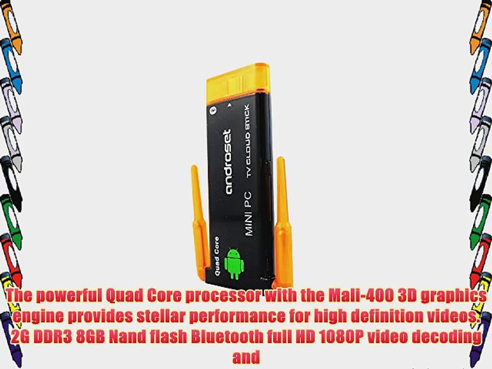 Androset ANDRO_2ANTENSET Quad-Core Bluetooth 3.0 Mini PC Android 4.2 PC HDMI TV Stick Dongle
