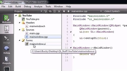C++ GUI with Qt Tutorial - 2 - Creating a Simple Project