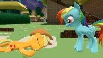 Applejack is helping RainbowDash MLP my little pony