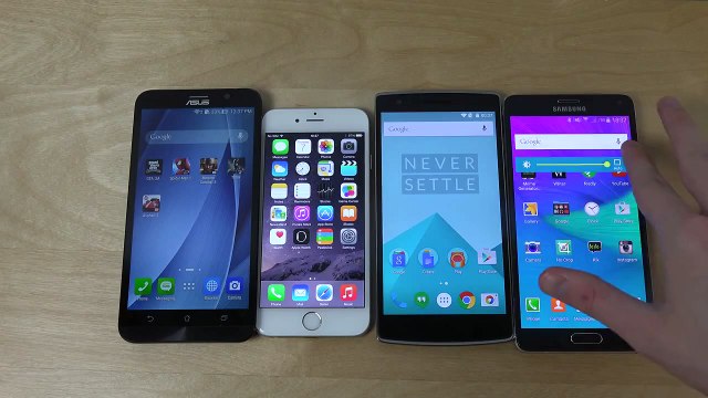 ASUS ZenFone 2 vs. iPhone 6 vs. Samsung Galaxy Note 4 vs. OnePlus One - Which Is Faster?
