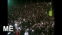 Thousands of Orthodox Jews dancing with enthusiasm, amazing