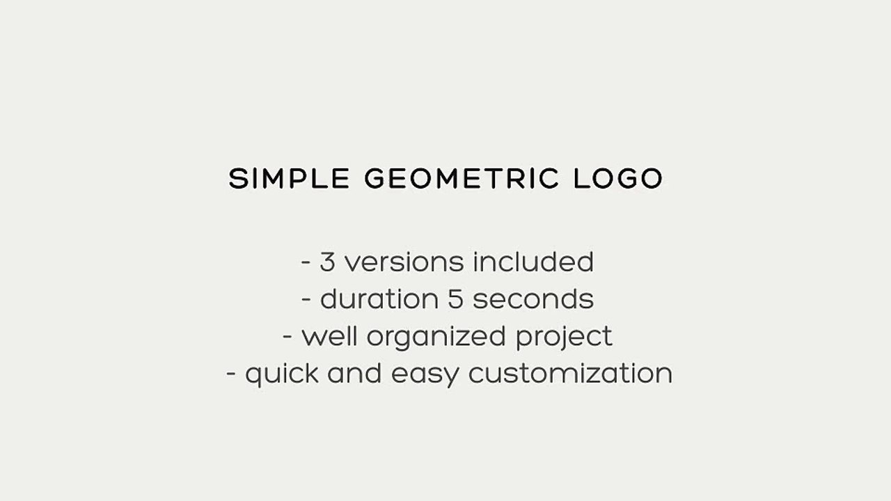 After Effects Project Files - Simple Geometric Logo - VideoHive 8988240