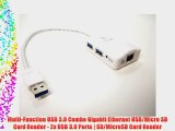Multi-Function USB 3.0 Combo Gigabit Ethernet USB/Micro SD Card Reader - 2x USB 3.0 Ports |