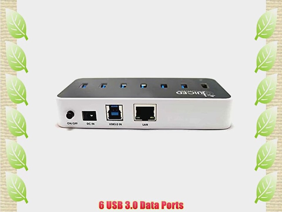 Juiced Systems 6 1 1 USB 3.0 Gigabit Ethernet Smart Charging Hub