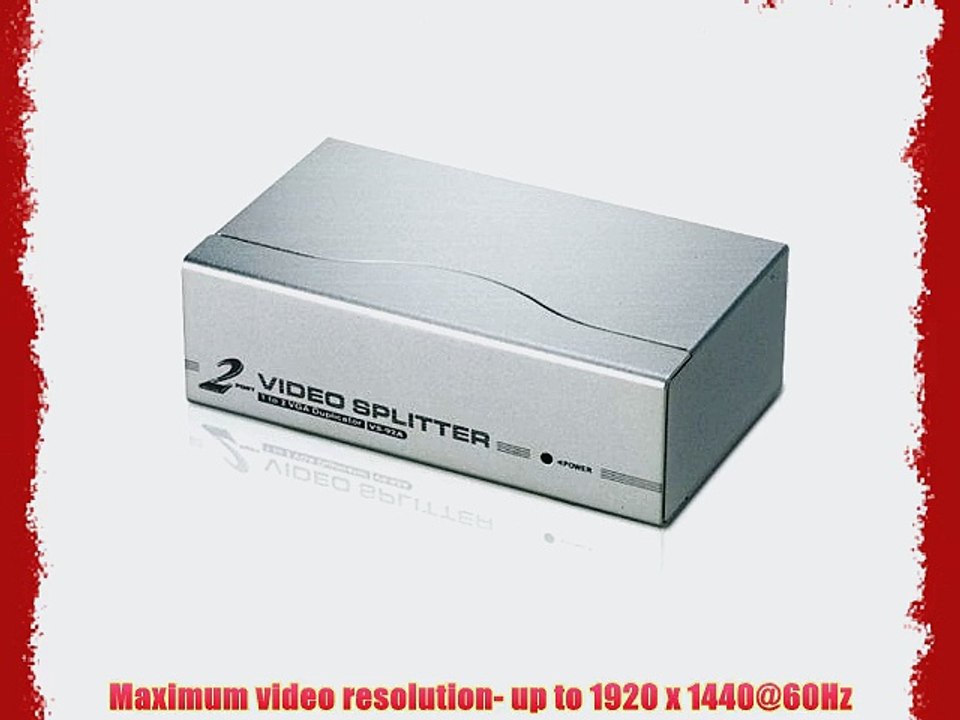 ATEN 2-Port 350 MHz VGA Video Splitter VS92A (Silver)