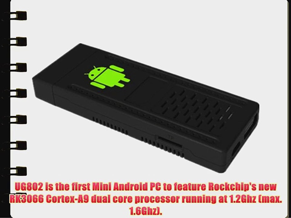 Ug802 Mini Pc Android 4.0.4 Tv Box 1.2ghz Dual Core Cortex-a9 Rockchip 3066 1gb RAM 4g ROM