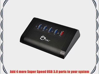 Download Video: SIIG USB 3.0 4 Port Aluminum Hub with 2A Charging Port Powered by 12V/3A Adapter (JU-H40B11-S1)