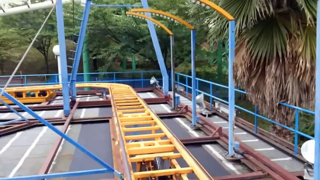 Crazy Mouse Non Spinning Roller Coaster POV Hirakata Park Japan