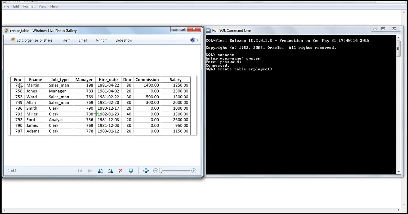 4.how to create table