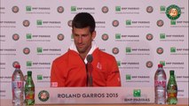 Press conference Novak Djokovic 2015 French Open / Semifinals