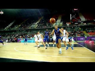 Ryan Richards fights for the rebound, then saves the ball