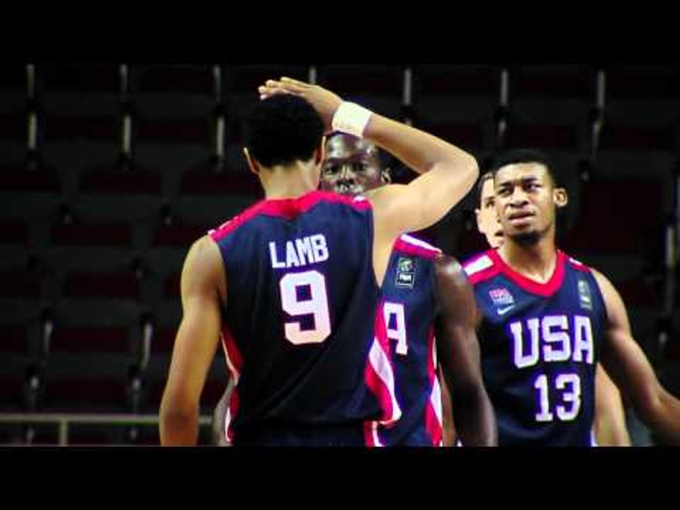 FIBAU19 - Meyers Leonard & Jeremy Lamb after QF defeat to Russia
