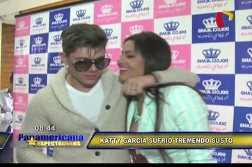 Katy García sufrió gran susto: conductor impactó contra su vehículo
