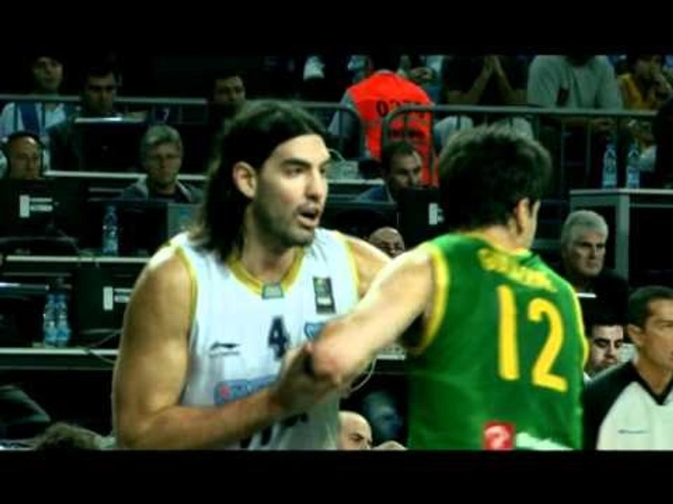Luis Scola (ARG) vs Anderson VAREJAO (BRA) - 2010 FIBA World Championship in Turkey.