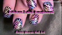 Nail art tutorial | Rainbow nail Design | Zebra print using eyeshadow!