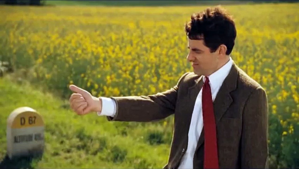 Mr Bean's holiday-Mr Bean and man with motorbike