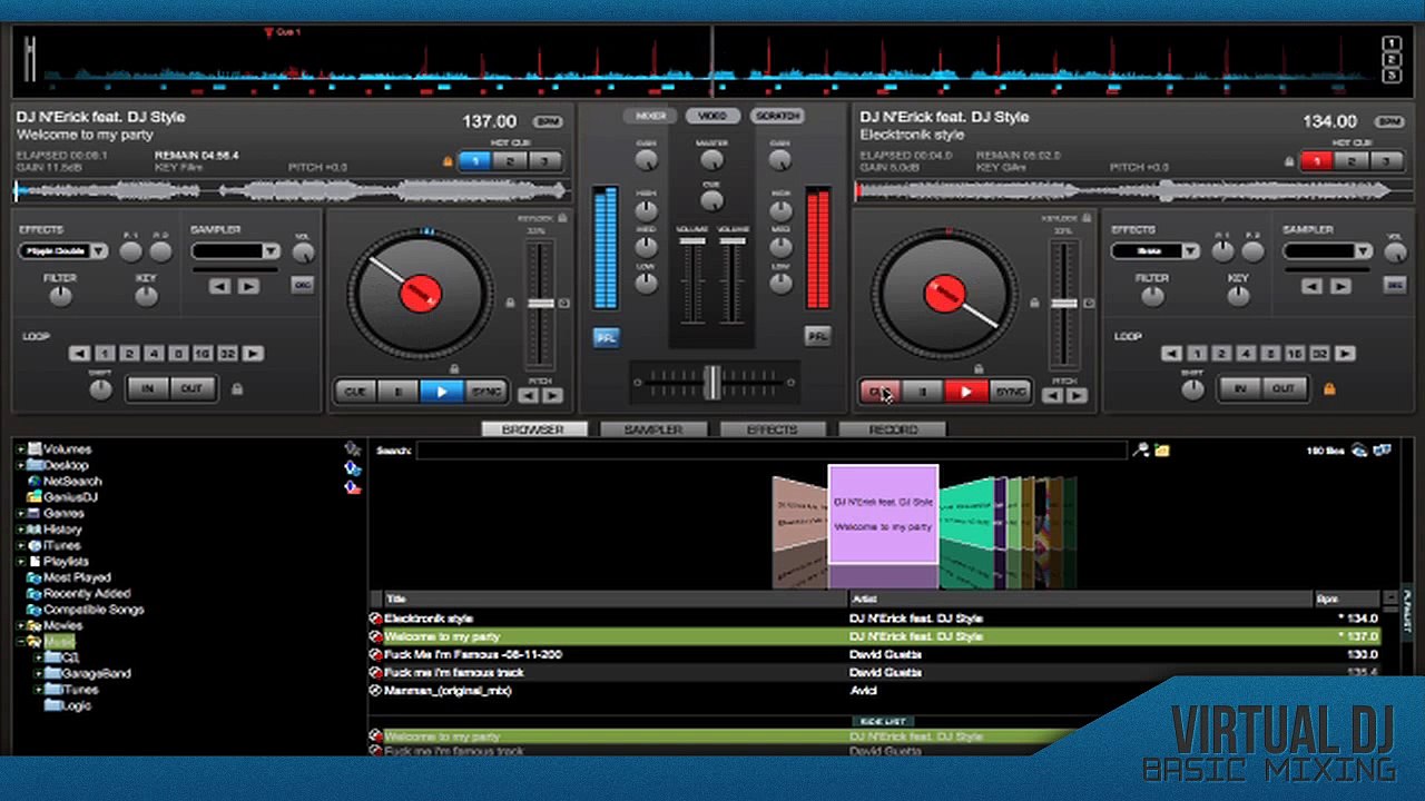 [DFX] - Virtual DJ // Basic Tutorial // Blending and Syncing