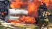 San Diego RV Fire Engulfs Firefighter