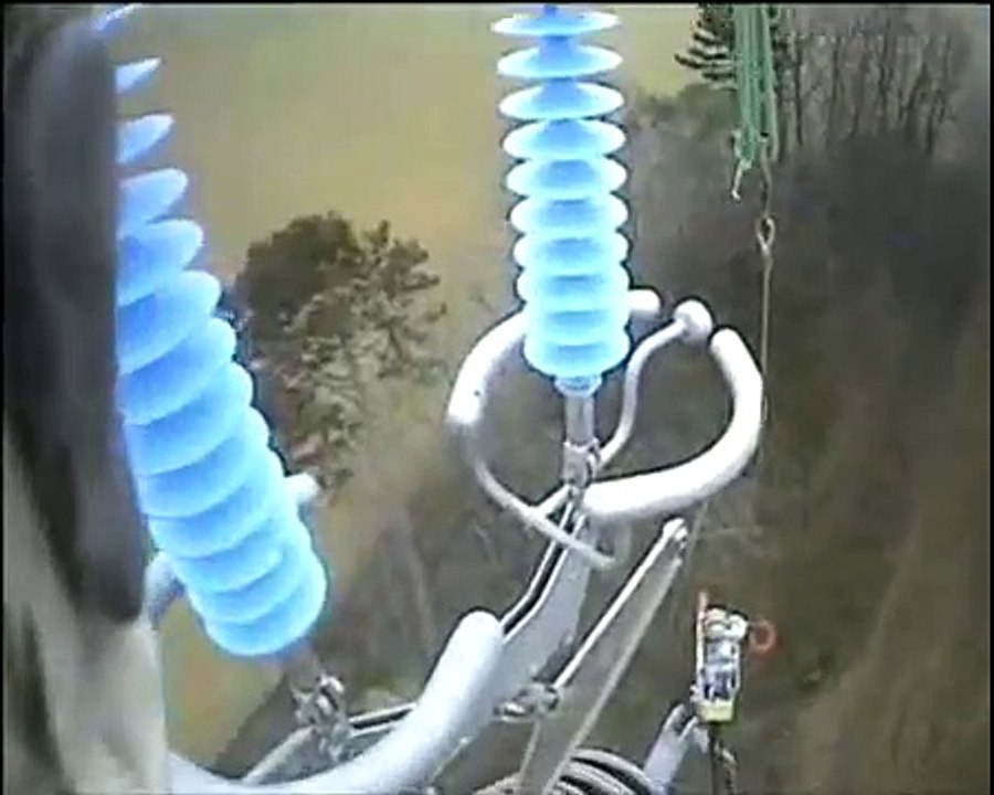 Vorseilfliegen, Alpine Energie, Freileitungsbau, Hochspannung, Seilzug