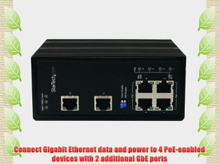 StarTech.com 6 Port Unmanaged Industrial Gigabit Ethernet Switch w/ 4 PoE  Ports