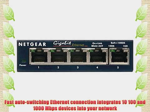 NETGEAR GS105 ProSafe 5-Port Gigabit Ethernet Desktop Switch - 10/100/1000 Mbps