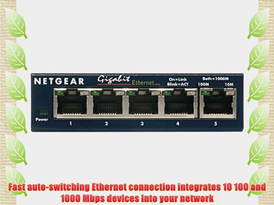 NETGEAR GS105 ProSafe 5-Port Gigabit Ethernet Desktop Switch - 10/100/1000 Mbps