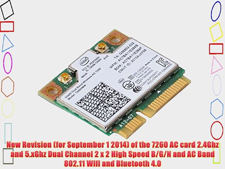 Intel Network 7260.HMWG.R Revised WiFi Wireless-AC 7260 H/T Dual Band 2x2 AC  Bluetooth HMC - video Dailymotion