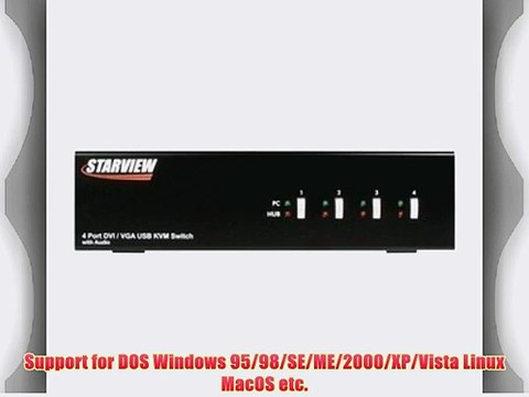 StarTech.com 4 Port DVI VGA Dual Monitor KVM Switch USB with Audio and USB 2.0 Hub (SV431DDUSB)