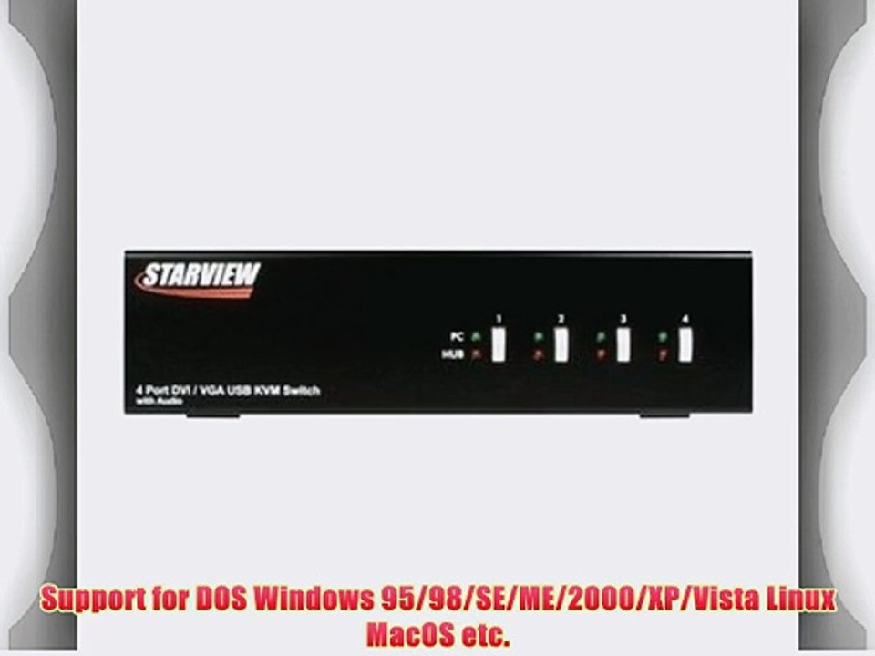 StarTech.com 4 Port DVI VGA Dual Monitor KVM Switch USB with Audio and USB 2.0 Hub (SV431DDUSB)