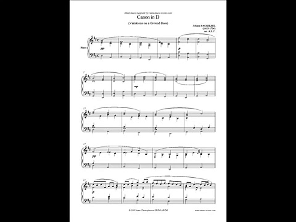 Pachelbel Canon in D major Piano version