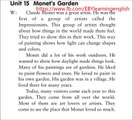 Listening Practice Through Dictation 1 -Unit 15 Monet’s Garden (Repeat 10 times)