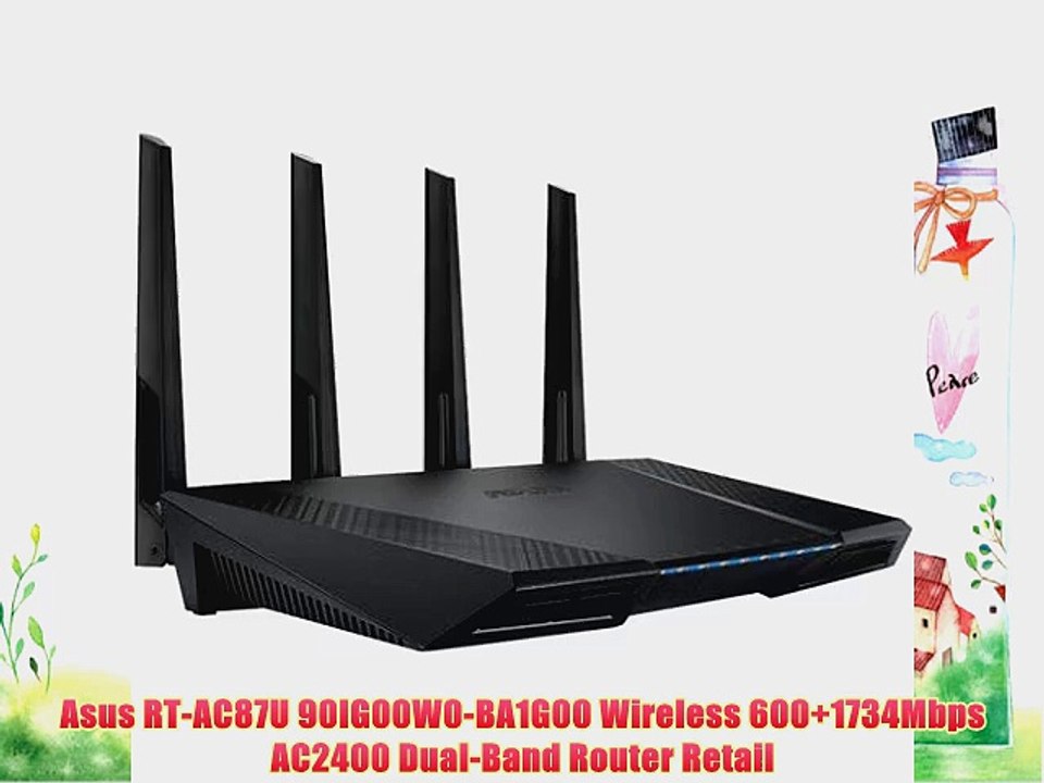 Asus RT-AC87U 90IG00W0-BA1G00 Wireless 600 1734Mbps AC2400 Dual-Band Router Retail