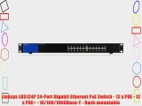 Linksys LGS124P 24-Port Gigabit Ethernet PoE Switch - 12 x POE - 12 x POE  - 10/100/1000Base-T