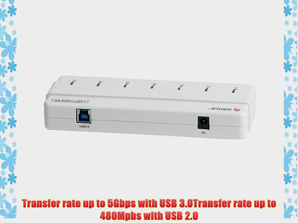 ORICO USB 3.0 Hub with USB 3.0 Cable and Power Adapter Backward Compatible with USB 2.0 (7